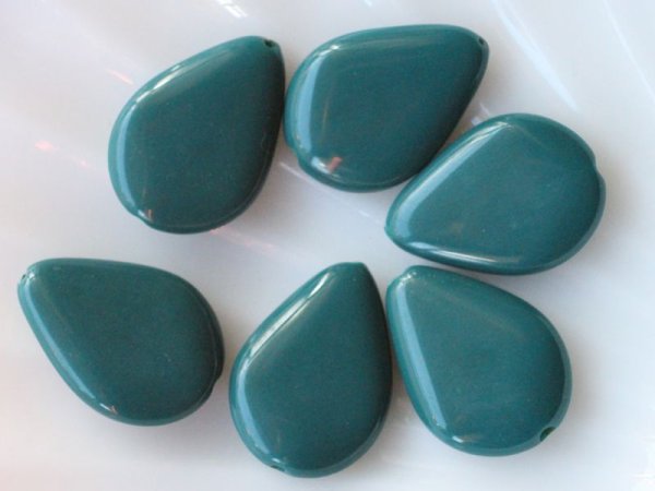 画像2: ヴィンテージのルーサイトビーズ【フラットしずく・ティール】 (2)