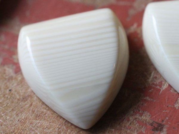 画像7: ジャパンヴィンテージ・カゼインカボション【シールド】2個　ラクト　　　　 (7)