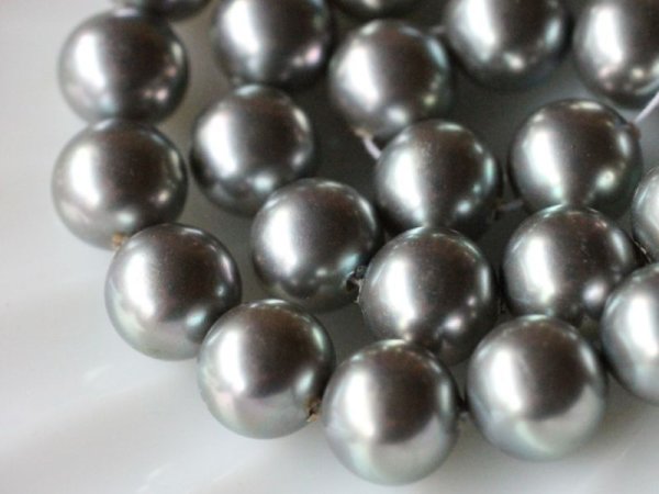 画像3: ジャパンヴィンテージ・ガラスパール【11.5ミリ・ラウンド・70粒前後】グレー色 (3)