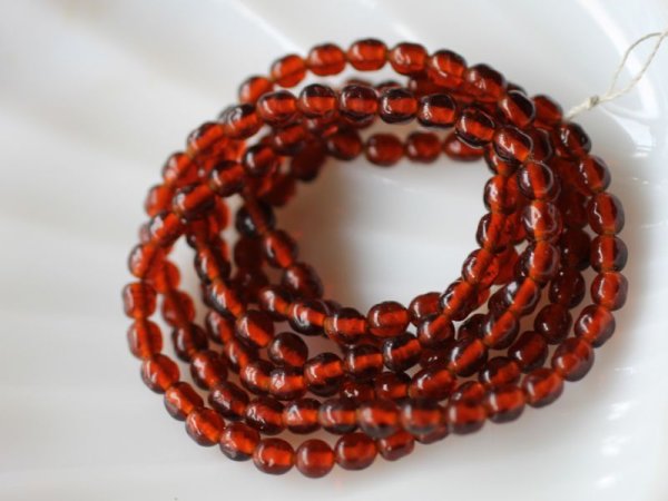 画像4: ジャパンヴィンテージ・ガラスビーズ【ブラウン・バロック】4-5ミリ前後　約150粒 (4)