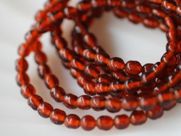 画像2: ジャパンヴィンテージ・ガラスビーズ【ブラウン・バロック】4-5ミリ前後　約150粒 (2)