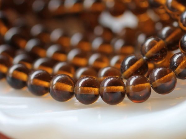 画像5: ジャパンヴィンテージ・ガラスビーズ【ブラウン・ラウンド】8ミリ前後　約90粒 (5)