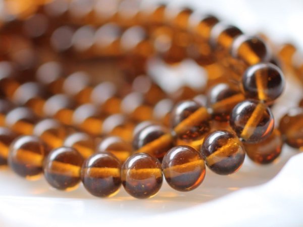 画像4: ジャパンヴィンテージ・ガラスビーズ【ブラウン・ラウンド】8ミリ前後　約90粒 (4)