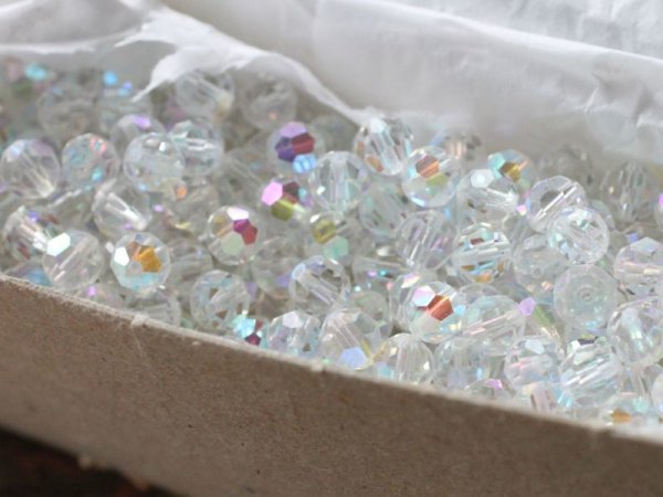 画像7: ジャパンヴィンテージ・クリスタルガラス【クリアーAB 8mm】100粒 (7)