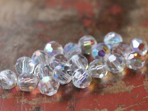 画像3: ジャパンヴィンテージ・クリスタルガラス【クリアーAB 8mm】100粒 (3)