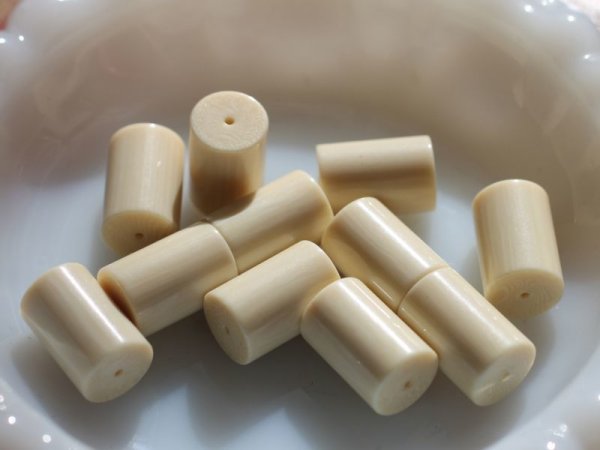 画像2: ジャパンヴィンテージ・カゼインビーズ【チューブ14.8ミリ×直径10ミリ】　ラクト　　　　 (2)