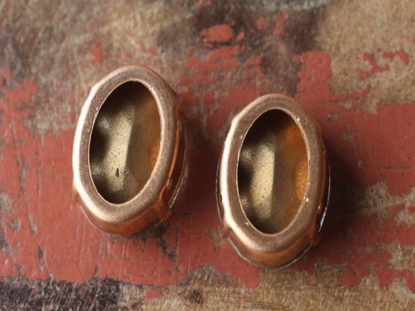 画像4: チェコヴィンテージ　クリアー18×13ミリ　オーバル縫付け用セッティング付　2個 (4)