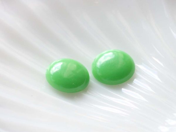 画像3: ジャパンヴィンテージのカボション　【きみどり　19ミリ】2個 (3)