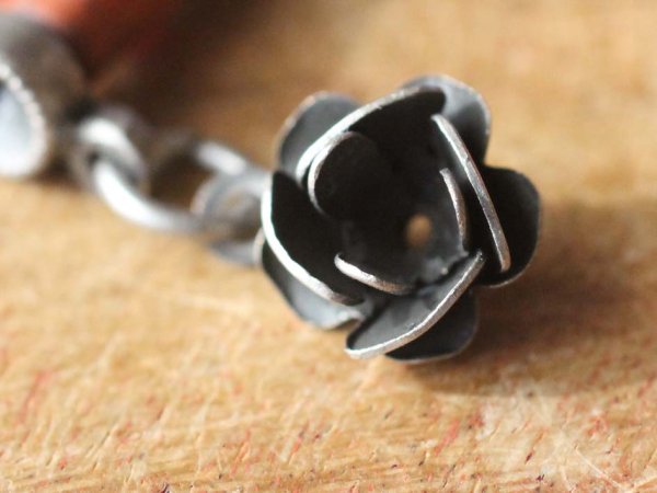 画像3: ヴィンテージ 真鍮製ピアス金具【銀古美色フラワー　Ｅ】ペア (3)