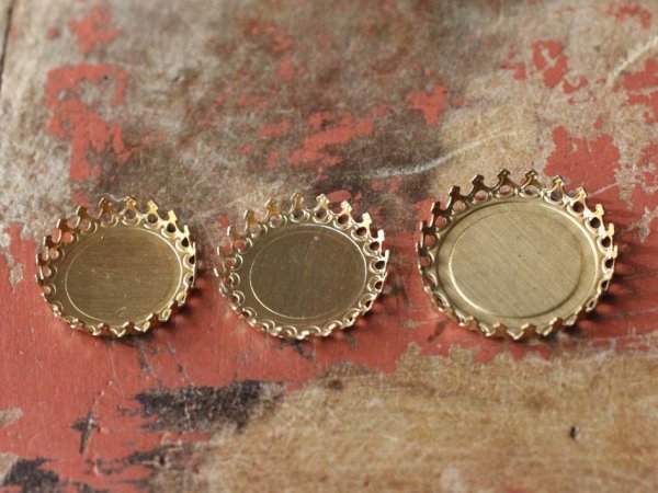 画像2: USA真鍮製 　ラウンドストーンセッティング・フラットバック用【20ミリ】　Cタイプ (2)