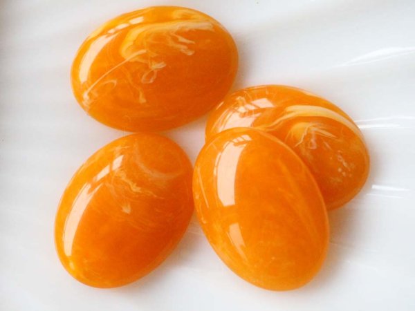 画像4: ドイツヴィンテージ　ルーサイトのカボション　【ハニーオーバル30×22mm】2個 (4)