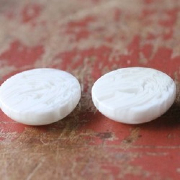 画像3: ジャパンヴィンテージ　マーブル・ラウンドカボション【小15ミリ】アイボリー (3)