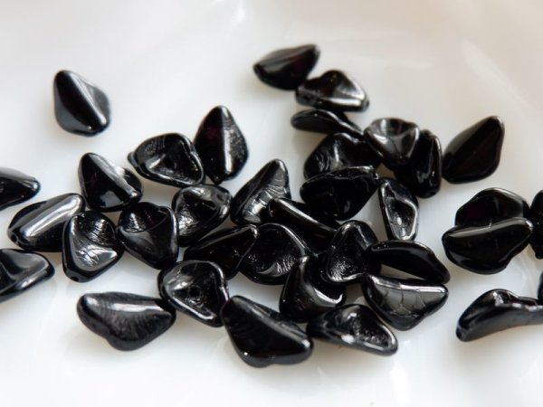 画像2: ドイツヴィンテージ・ガラスビーズ　【リリー大・ブラック13ミリ】　約40個　ミリアムハスケル (2)
