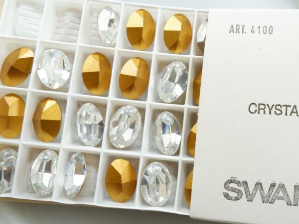 画像3: ヴィンテージ・スワロフスキーラインストーン　オーバル16×11ミリ【クリアー】ストーンのみ　2個 (3)