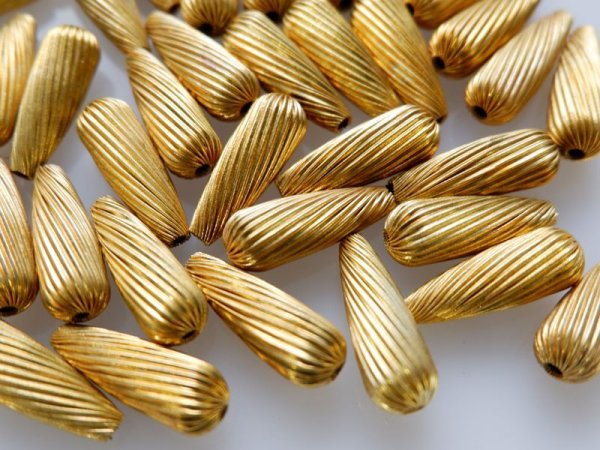 画像2: 真鍮製・ヴィンテージ・ビーズ　21×7.2ミリ　10個 (2)