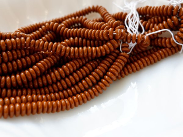 画像3: ジャパンヴィンテージ　ガラスビーズ【ソーサー・ブラウン6ｍｍ】　約100個 (3)