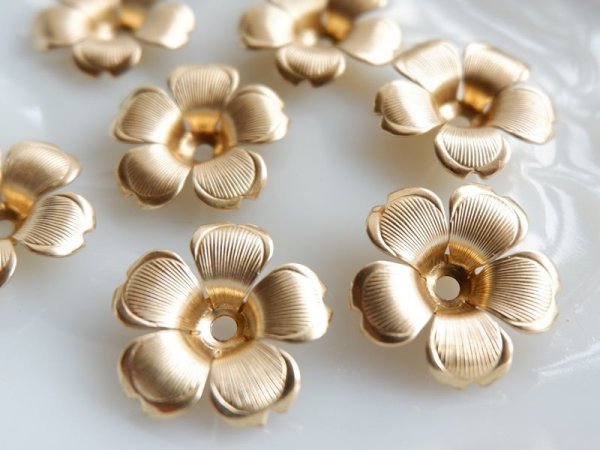 画像2: 真鍮製スタッカブル・フラワーパーツ【中-L】　2個 (2)