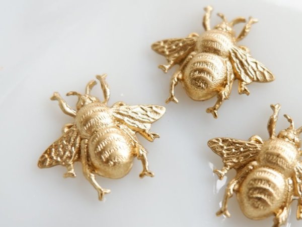 画像3: USA真鍮製　ハチのスタンピング　2個 (3)
