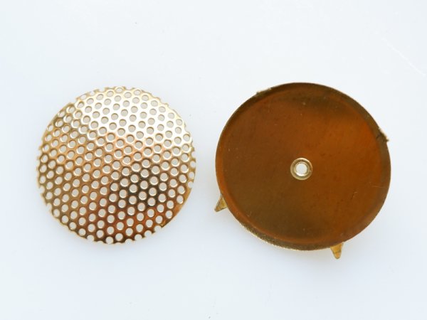 画像3: 当店加工　真鍮製・ラウンドシャワー台ブローチセット【L】　30ミリ　1セット (3)