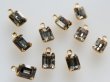 画像2: ヴィンテージスワロフスキー・ラインストーン【ブラックダイヤモンド】8×6ミリ　カン付きセッティング　2個 (2)