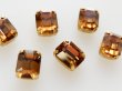 画像2: ヴィンテージスワロフスキー【スモークトパーズ・オクタゴン・10×8ミリ縫い付け用台座】2個 (2)