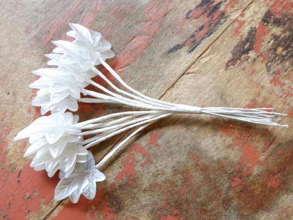 画像5: ヴィンテージ・アクリル・パールリーフ　10個 (5)