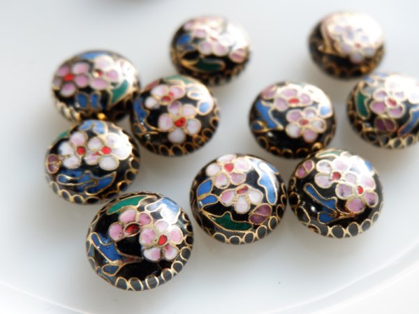 画像1: チェコヴィンテージ？・Cloisonne クロワゾネ　ビーズ【A】1個 (1)
