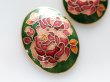 画像1: ジャパンヴィンテージ・Cloisonne クロワゾネ　カメオ【グリーン40×30ミリ】1個　有線七宝 (1)