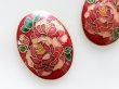 画像1: ジャパンヴィンテージ・Cloisonne クロワゾネ　カメオ【ローズ40×30ミリ】1個　有線七宝 (1)