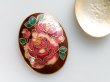 画像2: ジャパンヴィンテージ・Cloisonne クロワゾネ　カメオ【ブラウン40×30ミリ】1個　有線七宝 (2)