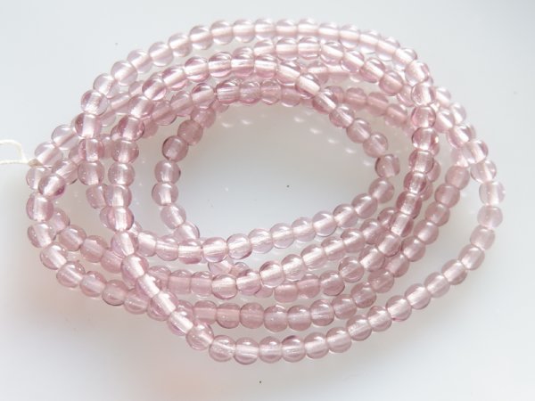 画像3: チェコスロバキア時代　ヴィンテージ・ガラスビーズ【ライトアメジスト3.7ミリ】200粒 (3)