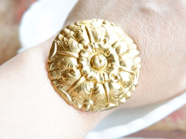 画像3: USA真鍮製　ラウンド・フローラル・スタンピング　40ミリ (3)