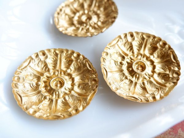 画像4: USA真鍮製　ラウンド・フローラル・スタンピング　40ミリ (4)