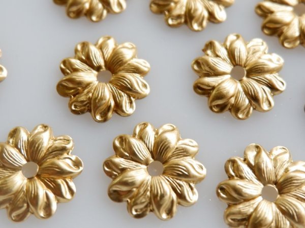 画像3: USA真鍮製　スタッカブルフラワーパーツ　【平小15ミリ】3個 (3)