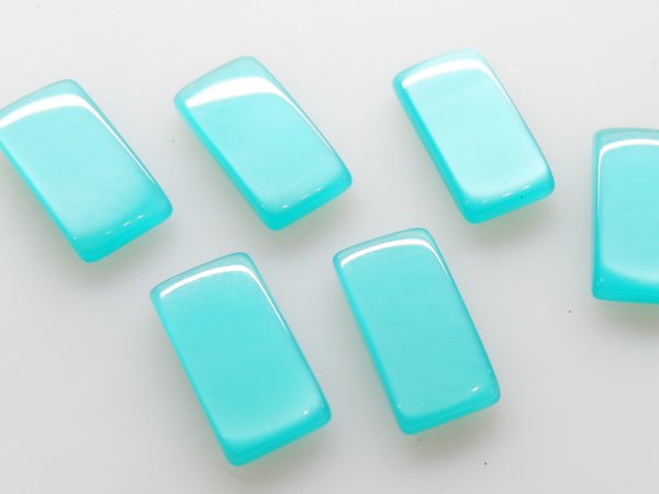 画像1: ヴィンテージルーサイト系カボション・レクタングル【ブライトグリーン 24×12mm】 2個 (1)