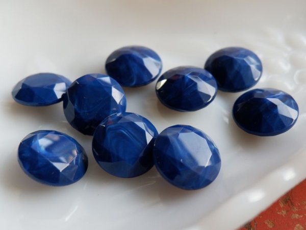 画像3: ドイツヴィンテージ　ルーサイトのラインストーン19.5ミリ【ブルー系】2個 (3)
