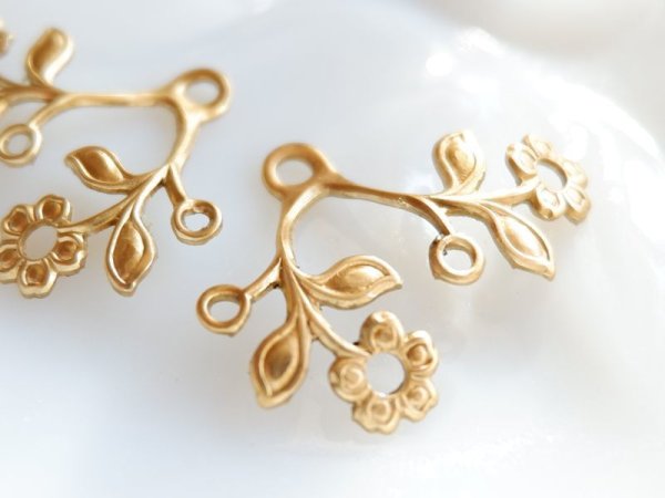 画像3: USA真鍮製スタッカブル・フラワー＆リーブス中　左右対称セット (3)