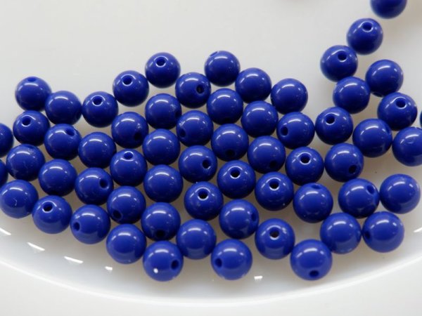 画像2: ドイツヴィンテージ　ルーサイトビーズ【ブルー・5.7ミリ】100個 (2)