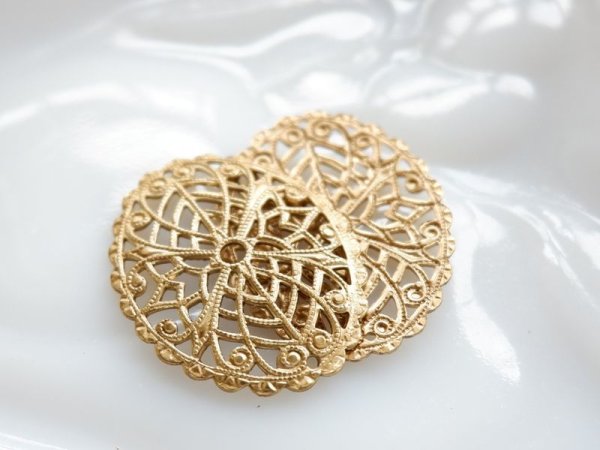 画像3: USA真鍮製　オーバル・フィリグリー【小・少しドーム】30×23.5ミリ　2個　 (3)