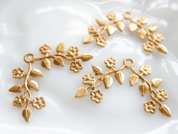 画像2: USA真鍮製スタッカブル・フラワー＆リーブス【ダブルサイド】2個 (2)