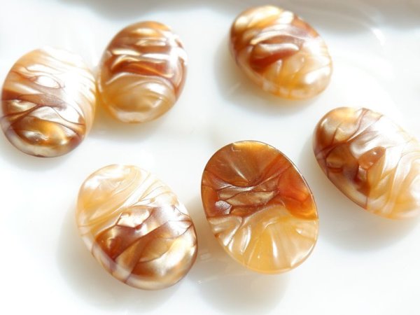 画像6: ヴィンテージ　モザイクカボション25×18ミリ【ブラウン系】2個 (6)