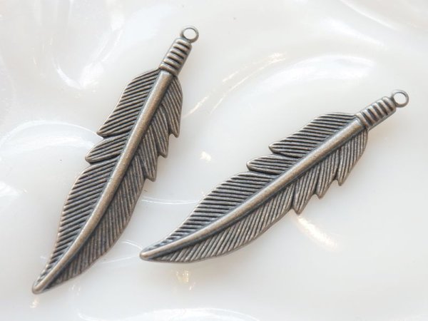 画像3: USA真鍮製【銀古美】　フェザー中2個 (3)