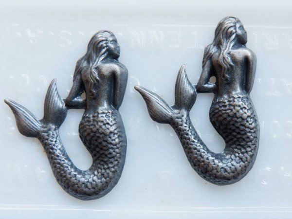 画像3: USA真鍮製【銀古美色】　マーメイド（人魚）2個 (3)