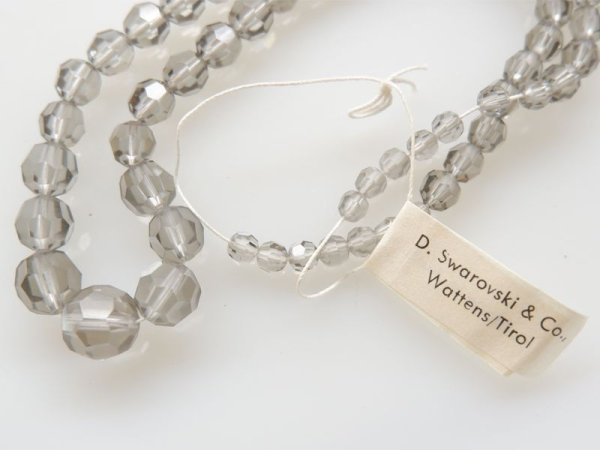 画像4: ヴィンテージスワロフスキー  art199 クリスタルガラスビーズ【ブラックダイヤモンド】グラデーション・ストランド (4)