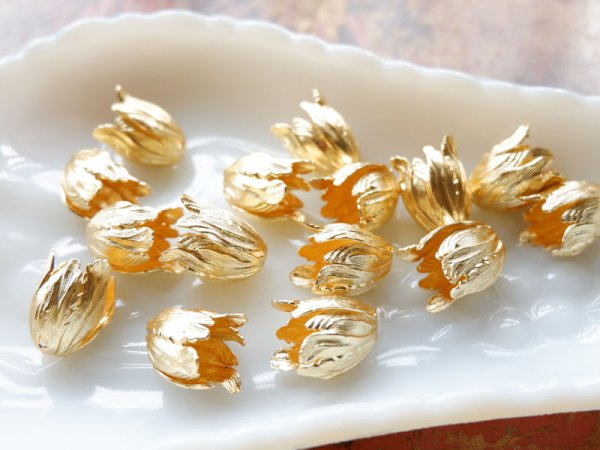 画像3: メッキしています★USA 真鍮製お花のビーズキャップ【特大】　注意事項あり　　 (3)