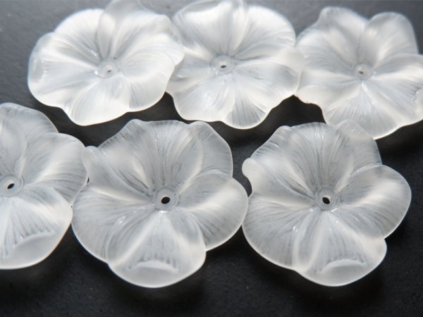 画像2: ドイツヴィンテージ　 ルーサイトパーツ・フロストフラワー・フロックス30ミリ　2個 (2)