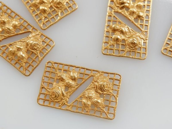 画像2: ミリアムハスケル　ロシアンゴールド【メッシュ＆ローズ】1個　ハスケルパーツ (2)