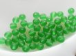 画像3: チェコヴィンテージ 　マットグリーンのラウンドガラスビーズ6mm　50粒 (3)