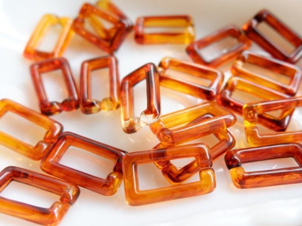 画像2: ジャパンヴィンテージのアクリルチェーンパーツ【ブラウン】　10個 (2)