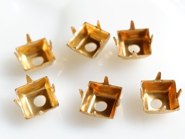 画像3: リベット用ラインストーンセッティング　スクエア8ミリ　4個 (3)